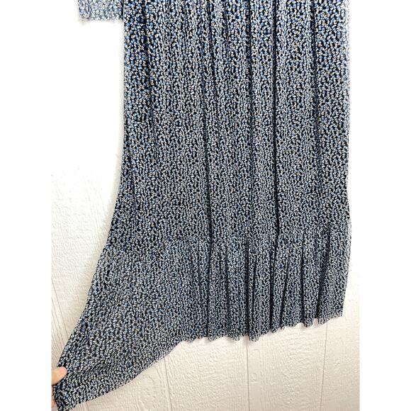 SAMSOE SAMSOE Lori Mesh Knit Blue Floral Maxi Dress XS - Picture 7 of 11